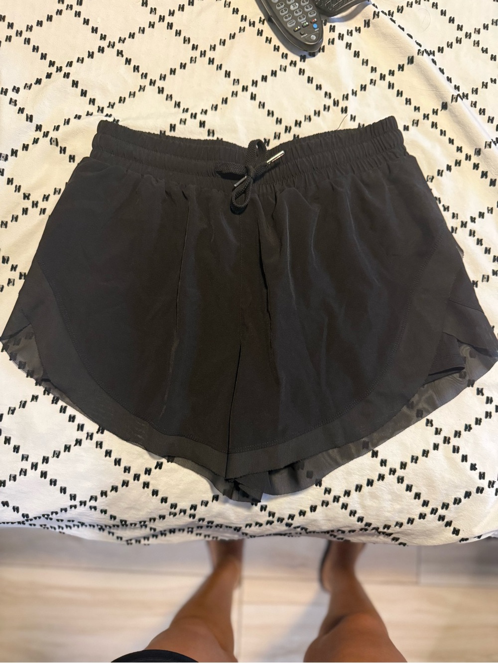 HALARA Black Layered Athletic Running Shorts with Drawstring NWOT